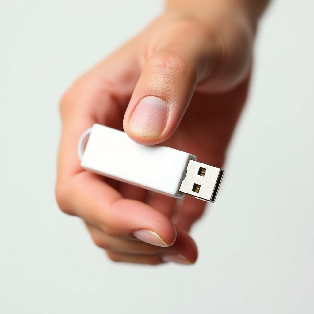 USB-флешка з навчальними матеріалами в руці